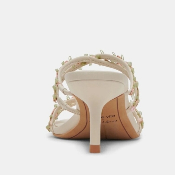 🔹DOLCE VITA🔹️ X For love and Lemons Betti Heeled Sandals Ivory Multi Size 9.5 - Picture 8 of 12